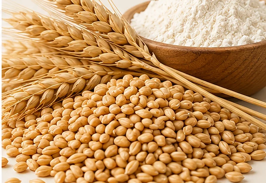 Wheat grain and flour